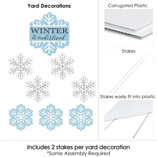 Big Dot of Happiness Winter Wonderland - Yard Sign and Outdoor Lawn Decorations - Snowflake Holiday Party and Winter Wedding Yard Signs - Set of 8 {6}