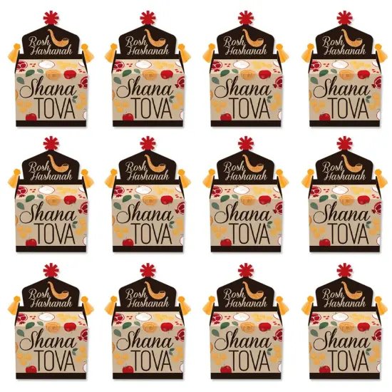 Big Dot of Happiness Rosh Hashanah - Treat Box Party Favors - New Year Goodie Gable Boxes - Set of 12 {6}