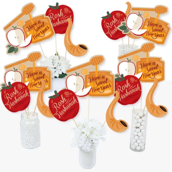 Big Dot of Happiness Rosh Hashanah - New Year Centerpiece Sticks - Table Toppers - Set of 15 {3}