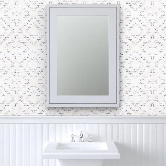 Pre-Pasted Wallpaper 2FT Wide French Geo Boho Custom Pre-pasted Wallpaper by Spoonflower {6}