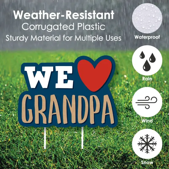 Big Dot of Happiness Grandpa, Happy Father's Day - Yard Sign and Outdoor Lawn Decorations - We Love Grandfather Yard Signs - Set of 8 {4}