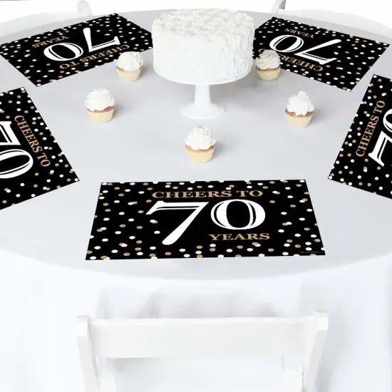 Big Dot of Happiness Adult 70th Birthday - Gold - Party Table Decorations - Birthday Party Placemats - Set of 16 {3}