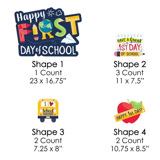 Big Dot of Happiness First Day of School - Yard Sign and Outdoor Lawn Decorations - Back To School Classroom Yard Signs - Set of 8 {7}