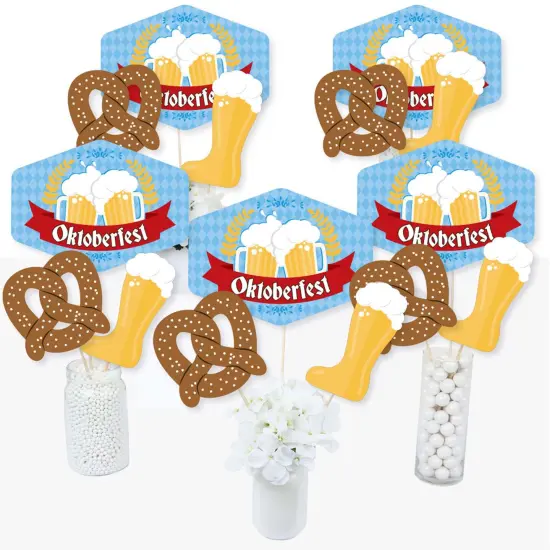 Big Dot of Happiness Oktoberfest - Beer Festival Centerpiece Sticks - Table Toppers - Set of 15 {3}