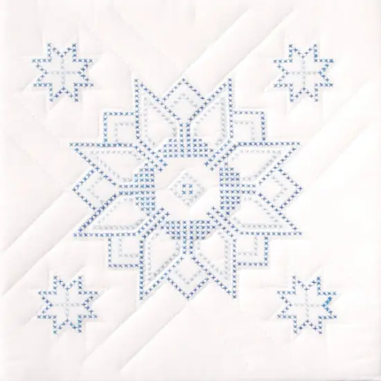 Jack Dempsey Stamped White Quilt Blocks 18"X18" 6/Pkg-XX Stars {2}
