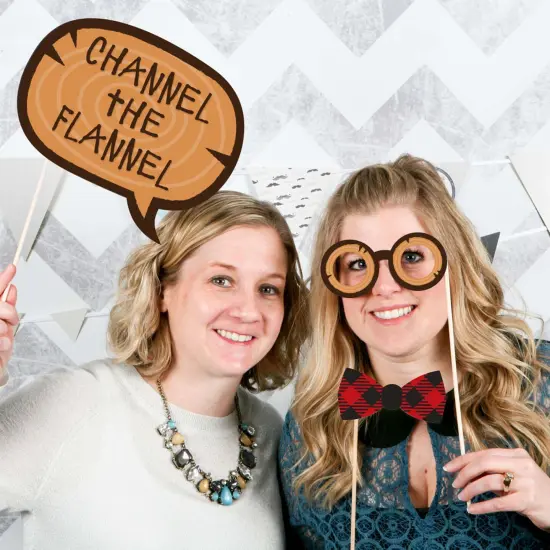 Big Dot of Happiness Lumberjack - Channel the Flannel - Buffalo Plaid Photo Booth Props Kit - 20 Count {3}