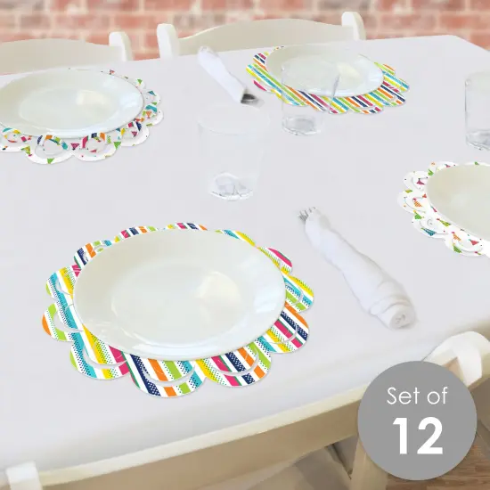 Big Dot of Happiness Cheerful Happy Birthday - Colorful Birthday Party Round Table Decorations - Paper Chargers - Place Setting For 12 {3}