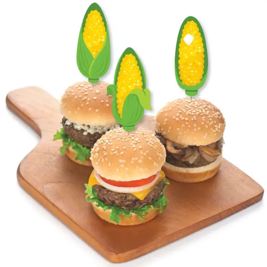 Big Dot of Happiness It's Corn - Dessert Cupcake Toppers - Fall Harvest Party Clear Treat Picks - Set of 24 {4}