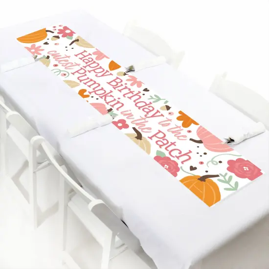 Big Dot of Happiness Girl Little Pumpkin - Happy Birthday Fall Birthday Decorations Party Banner {7}