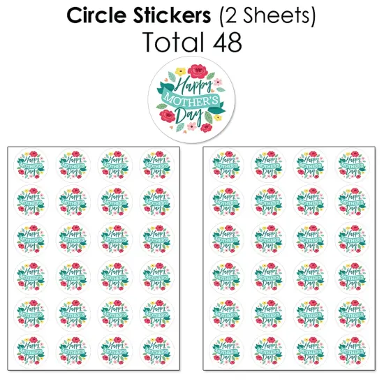 Big Dot of Happiness Colorful Floral Happy Mother's Day - Candy Wrappers & Stickers - We Love Mom Party Candy Favor Sticker Kit - 304 Pieces {7}