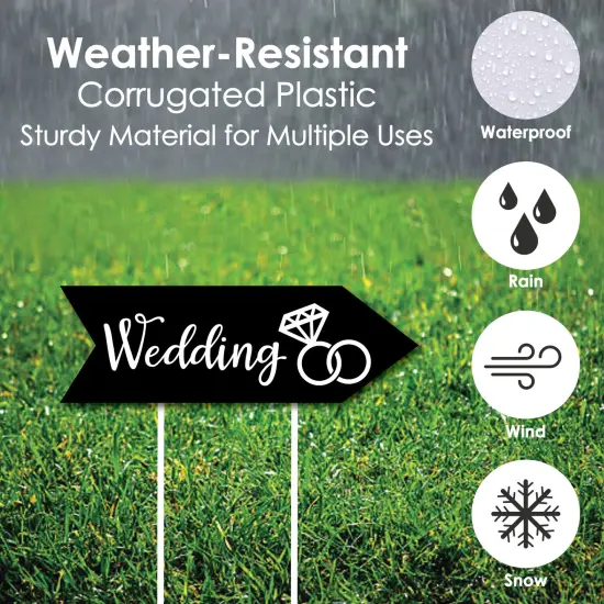 Big Dot of Happiness Black and White - Arrow Wedding and Reception Directional Signs - Double Sided Outdoor Yard Sign - Set of 6 {4}