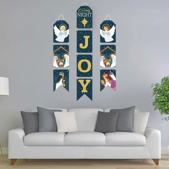 Big Dot of Happiness Holy Nativity - Hanging Vertical Paper Door Banners - Manger Scene Religious Christmas Wall Decoration Kit - Indoor Door Decor {3}