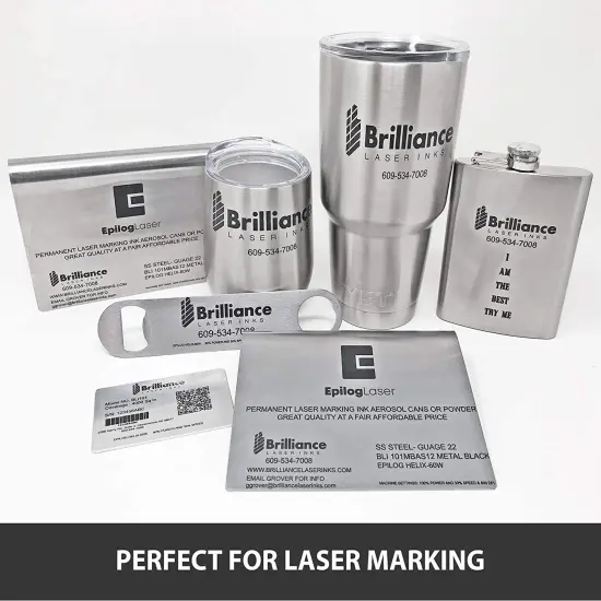 LASER MARKING POWDER-Metals Marking - CO2 Laser - Fiber Laser - YAG, 100% Guarantee, Durable, Permanent, High Contrast, Brilliance Laser Inks - BLI101MBPWD - 50 Grams(FOAM BRUSH INCLUDED) {5}