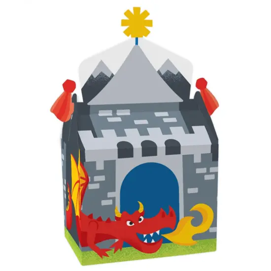 Big Dot of Happiness Calling All Knights and Dragons - Treat Box Party Favors - Medieval Party or Birthday Party Goodie Gable Boxes - Set of 12 {1}