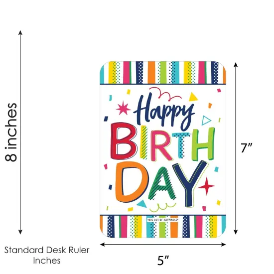 Big Dot of Happiness Cheerful Happy Birthday - Picture Bingo Cards and Markers - Birthday Party Bingo Game - Set of 18 {6}