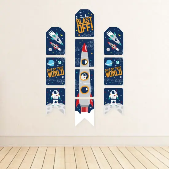 Big Dot of Happiness Blast Off to Outer Space - Hanging Vertical Paper Door Banners - Baby Shower or Birthday Party Wall Decor Kit - Indoor Door Decor {4}