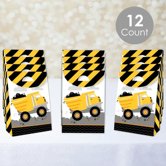 Big Dot of Happiness Dig It - Construction Party Zone - Baby Shower or Birthday Gift Favor Bags - Party Goodie Boxes - Set of 12 {3}