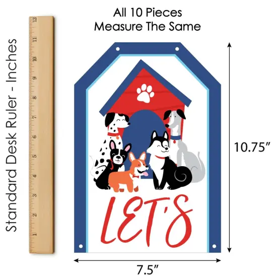 Big Dot of Happiness Pawty Like a Puppy - Hanging Vertical Paper Door Banners - Dog Baby Shower or Birthday Party Wall Decor Kit - Indoor Door Decor {7}