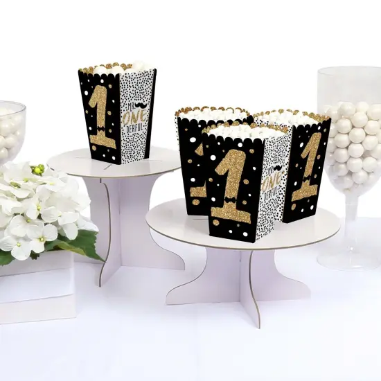 Big Dot of Happiness 1st Birthday Little Mr. Onederful - Boy First Birthday Party Favor Popcorn Treat Boxes - Set of 12 {4}