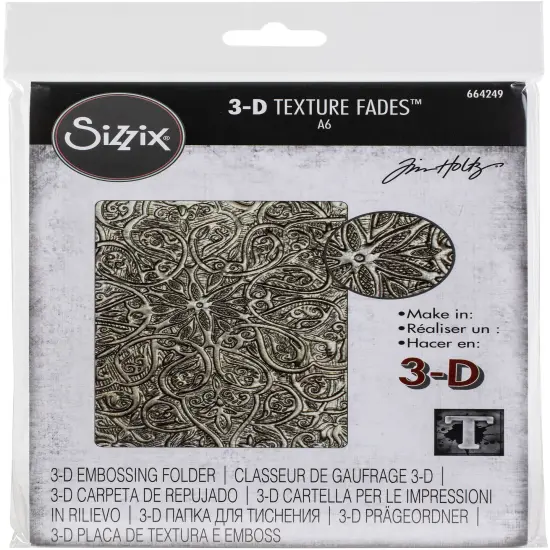 Sizzix 3D Texture Fades Embossing Folder By Tim Holtz-Engraved {1}