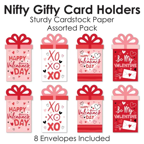 Big Dot of Happiness Assorted Happy Valentine&rsquo;s Day - Valentine Hearts Party Money and Gift Card Sleeves - Nifty Gifty Card Holders - Set of 8 {6}