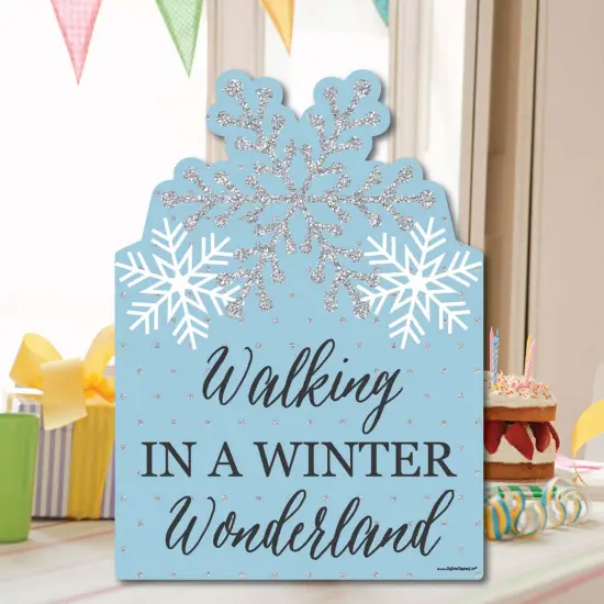 Big Dot of Happiness Winter Wonderland - Party Decorations - Snowflake Holiday Party and Winter Wedding Welcome Yard Sign {7}