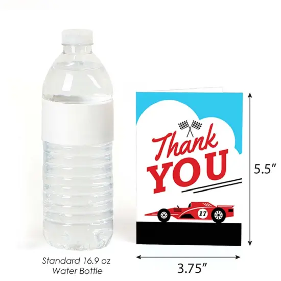Big Dot of Happiness Let's Go Racing - Racecar - Baby Shower or Race Car Birthday Party Thank You Cards (8 count) {4}