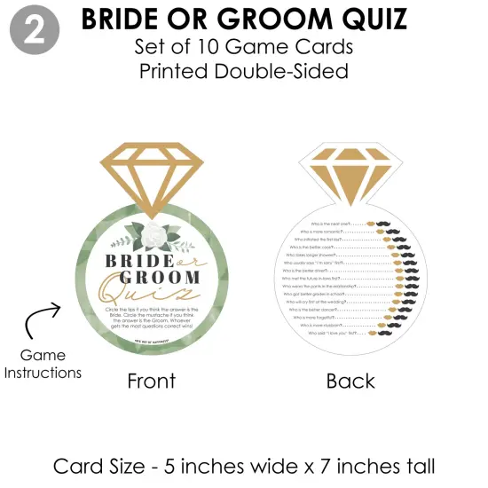 Big Dot of Happiness Boho Botanical Bride - 4 Games - Who Knows The Bride Best, Bride or Groom Quiz,&nbsp;What&rsquo;s in Your Purse and Love - Gamerific Bundle {7}