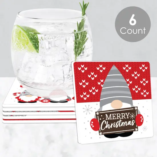 Big Dot of Happiness Christmas Gnomes - Funny Holiday Party Decorations - Drink Coasters - Set of 6 {3}