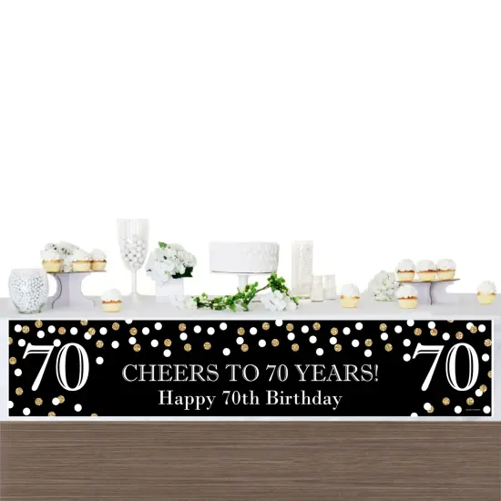 Big Dot of Happiness Adult 70th Birthday - Gold - Happy Birthday Decorations Party Banner {4}
