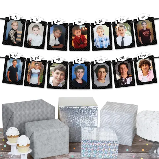 Big Dot of Happiness Black and White Grad - Best is Yet to Come - DIY Graduation Party Decor - K-12 School Picture Display - Photo Banner {3}