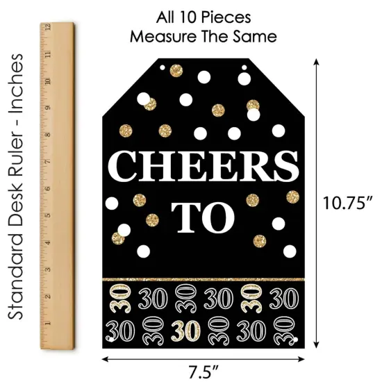 Big Dot of Happiness Adult 30th Birthday - Gold - Hanging Vertical Paper Door Banners - Birthday Party Wall Decoration Kit - Indoor Door Decor {7}
