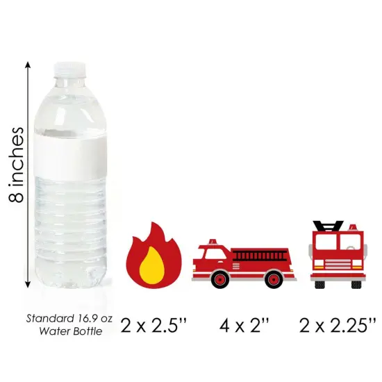 Big Dot of Happiness Fired Up Fire Truck - DIY Shaped Firefighter Firetruck Baby Shower or Birthday Party Cut-Outs - 24 Count {6}