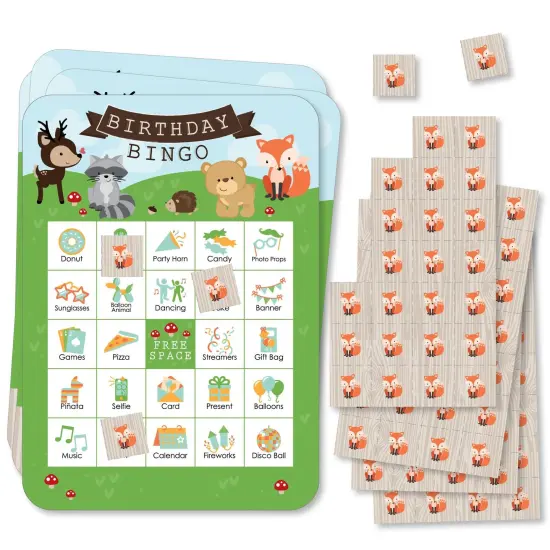 Big Dot of Happiness Woodland Creatures - Picture Bingo Cards and Markers - Birthday Party Bingo Game - Set of 18 {1}