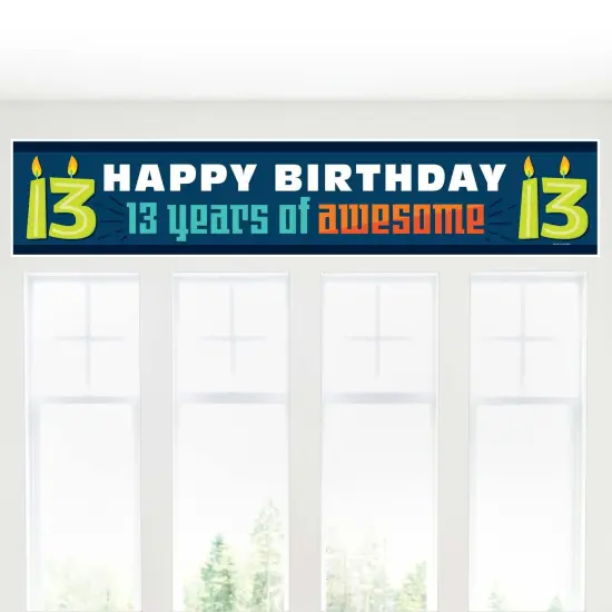 Big Dot of Happiness Boy 13th Birthday - Happy Birthday Official Teenager Decorations Party Banner {6}