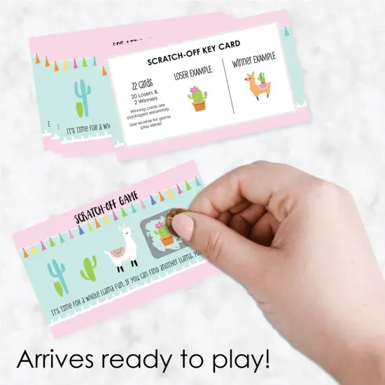 Big Dot of Happiness Whole Llama Fun - Llama Fiesta Baby Shower or Birthday Party Game Scratch Off Cards - 22 Count {3}