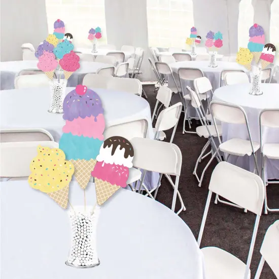 Big Dot of Happiness Scoop Up the Fun - Ice Cream - Sprinkles Party Centerpiece Sticks - Showstopper Table Toppers - 35 Pieces {3}