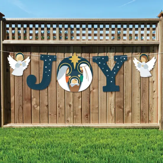 Big Dot of Happiness Holy Nativity - Manger Scene Religious Christmas Party Decorations - Joy - Outdoor Letter Banner {1}