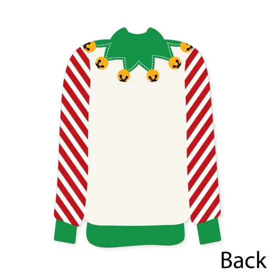 Big Dot of Happiness Ugly Sweater - Shaped Thank You Cards - Holiday and Christmas Party Shaped Thank You Cards with Envelopes - Set of 12 {6}