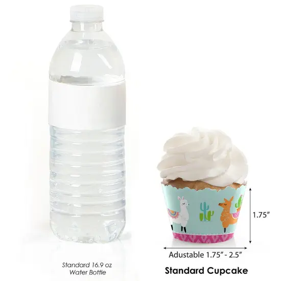 Big Dot of Happiness Whole Llama Fun - Llama Fiesta Baby Shower or Birthday Party Cupcake Decorations - Party Cupcake Wrappers - Set of 12 {4}