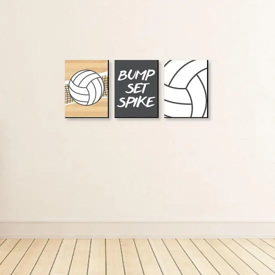 Big Dot of Happiness Bump, Set, Spike - Volleyball - Sports Nursery Wall Art, Kids Room Decor & Game Room Decor - 7.5 x 10 inches - Set of 3 Prints {4}