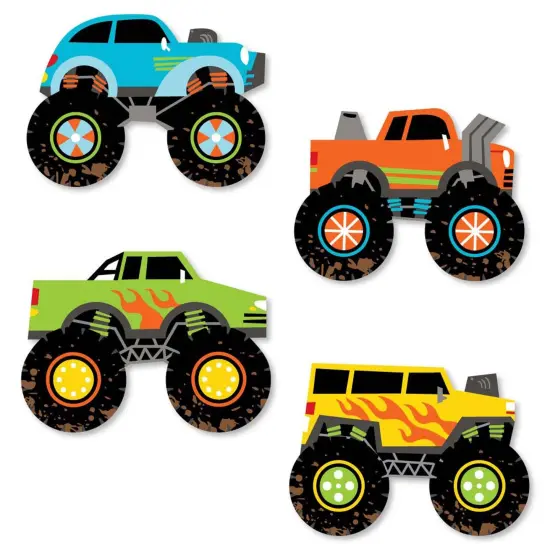 Big Dot of Happiness Smash and Crash - Monster Truck - DIY Shaped Boy Birthday Party Cut-Outs - 24 Count {1}