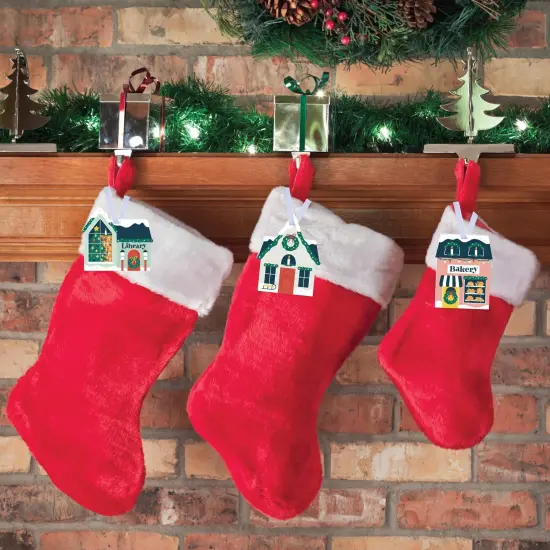 Big Dot of Happiness Christmas Village - Holiday Winter Houses Decorations - Christmas Tree Ornaments - Set of 12 {3}