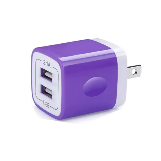 Premium PD Power Home Adapter | Max Output 2.1A & 1.0A (2 USB Port) Fast Charger | Raheev&reg; Purple {1}