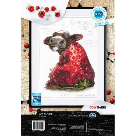 Cross-stitch Kit with printed background "Cow Berry" M70041 {2}