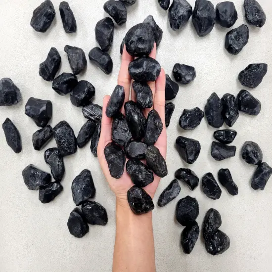 Raw Apache Tears Crystal Stones Medium Chunks Healing Crystals Bulk {1}