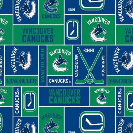 Sykel Enterprises NHL Team Fleece Blanket Fabric-Vancouver Canucks Geometric Fleece Fabric {1}