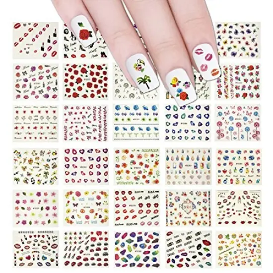 Wrapables Beauty Nail Art Nail Stickers 3d Flower Stickers Set DIY Nail Art, 50 Sheets (2500+ Nail Decal Stickers) {1}