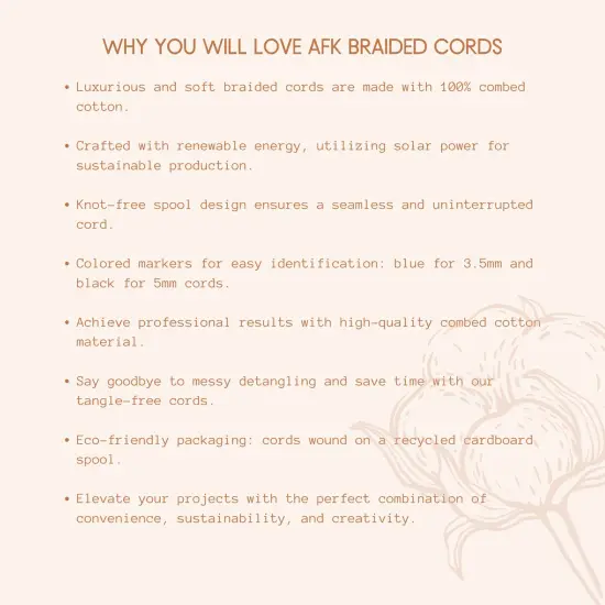 5mm Braided Cords for Macrame, approx 390ft/130yds - All for Knotting Natural {4}