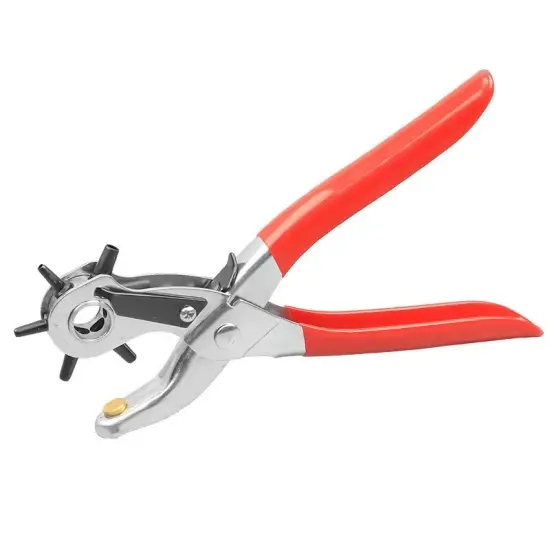 9" Leather Hole Punch Heavy Duty Hand Pliers Belt Holes 6 Sized Puncher Tool {1}